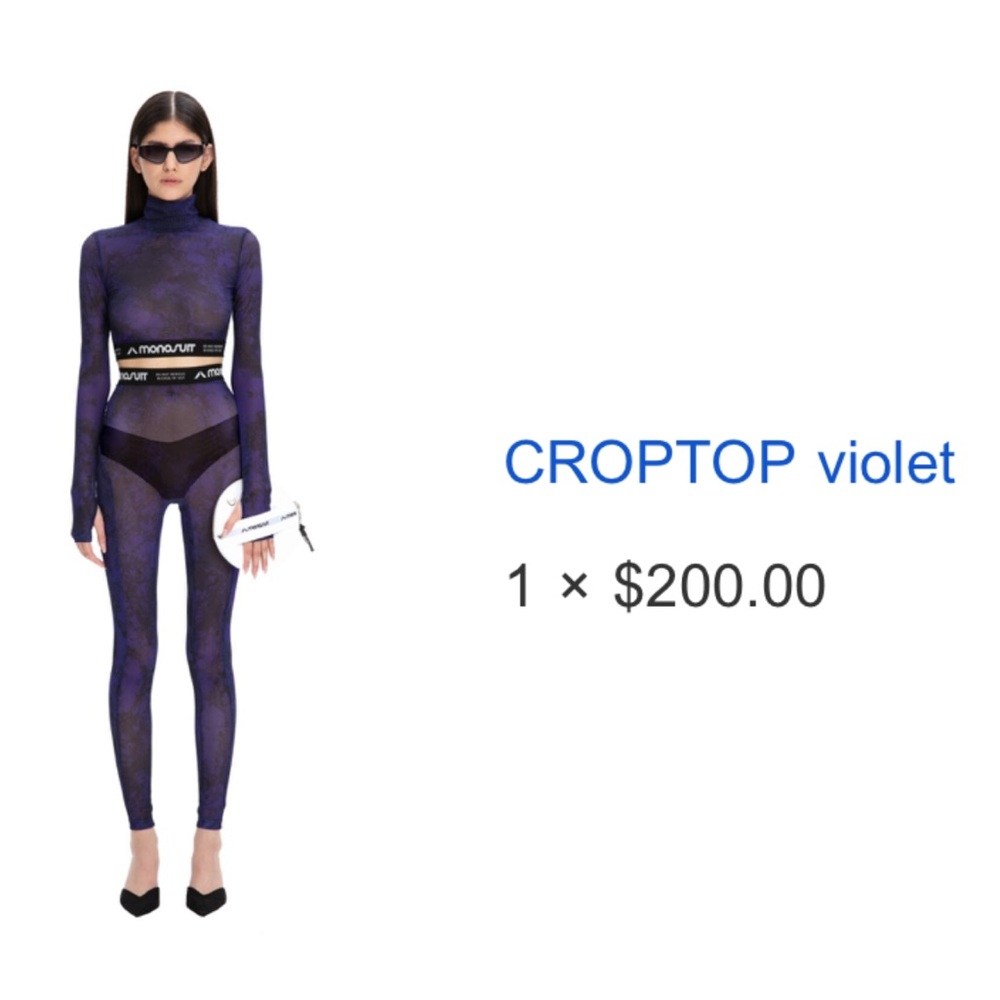 Monosuit violet crop top
